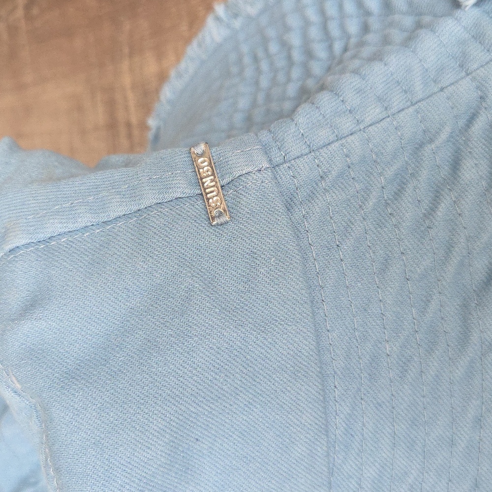 NEW! SUN50 Frayed Edge Denim Bucket Hat BLUE - Picture 3 of 7
